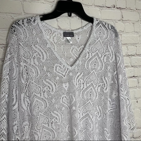 Jordyn Taylor Womens White See-Through Swim Coverup Size XL - Picture 2 of 10